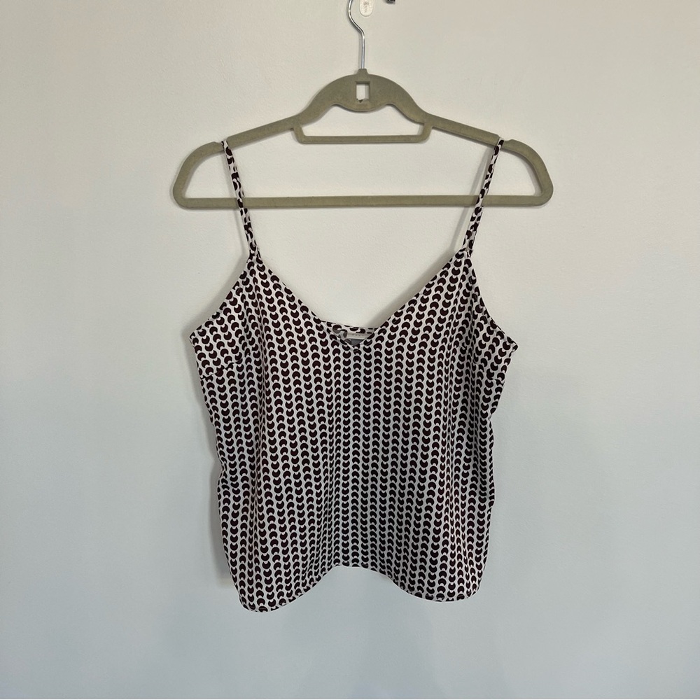 A New Day Womens XS Brown & White Patterned Sleeveless Camisole Top Cami